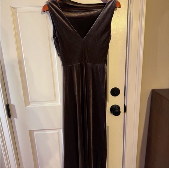 Taylor Velvety Dark Brown Evening Dress - Picture 2 of 5